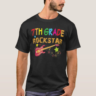 T-shirt 7E Classe Rockstar Septième Guitare Électrique Ret