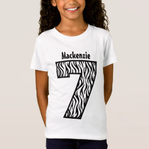 T-Shirt 7ème Coutume V07G d'année de Seve de zèbre de