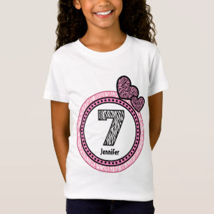 T-Shirt 7ème Motif de point de polka de zèbre de cadeau