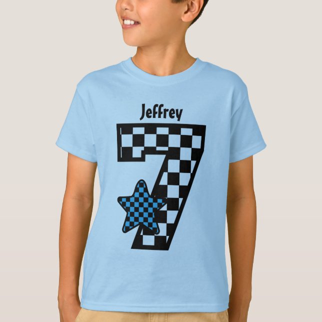 T-shirt 7ème Nom fait sur commande V07 d'étoile vérifié (Devant)