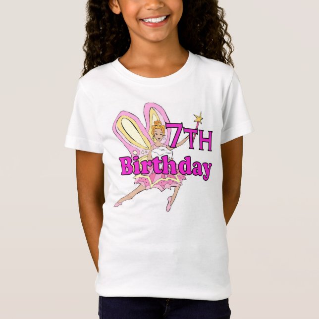 T-Shirt 7ème princesse de fée d'anniversaire de fille (Devant)
