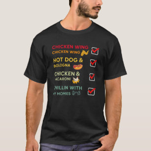T-shirt 7Mxb Retro Chicken Wing Hot Dog Et Bologne Food L