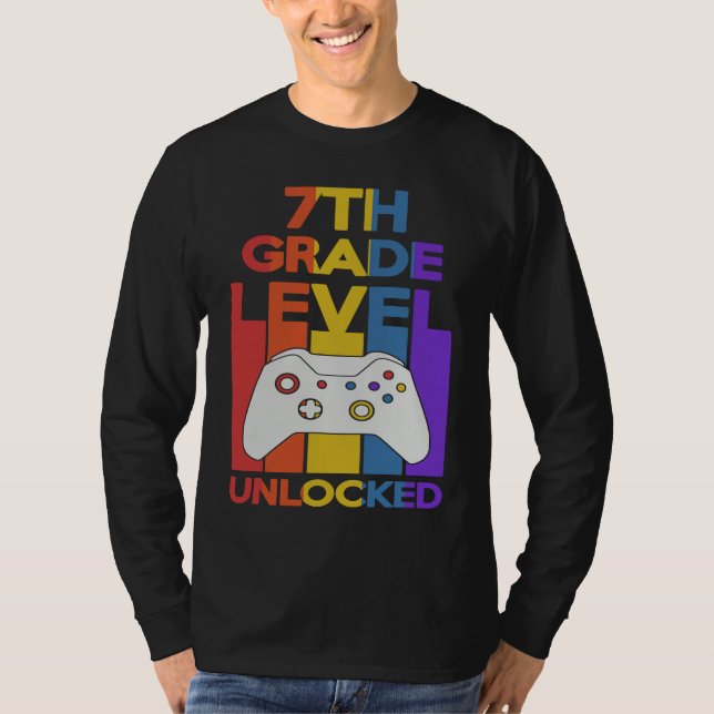 T-shirt 7th Grade Level Unlocked Video Gamer Back to Schoo (Devant)