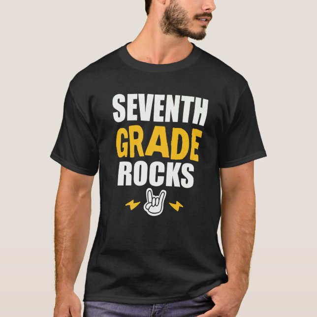 T-shirt 7th Grade Rocks  Back To School Music Teacher Stud (Devant)
