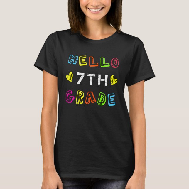 T-shirt 7th Grade Squad Girls Boys Teacher Team, Hello sev (Devant)