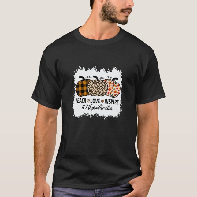 T-shirt 7th Grade Teacher Back To School Pumpkin Fall Teac (Devant)