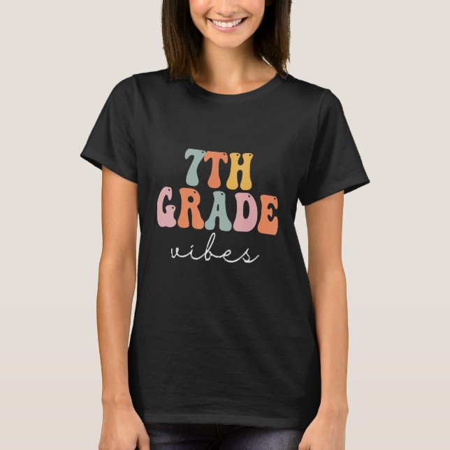 T-shirt 7th Grade Vibes Retro Groovy Women (Devant)