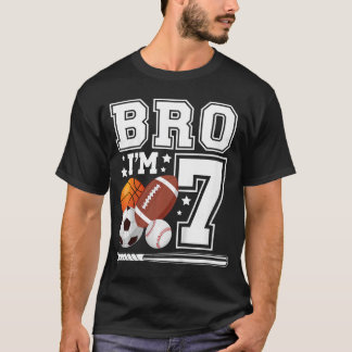 T-shirt 7th Sports Birthday Party 7 Year Old Boy Birthday