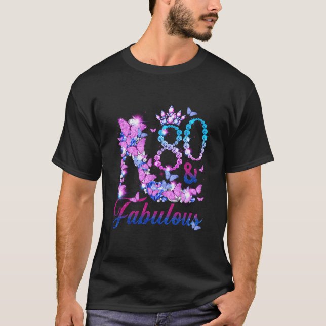 T-shirt 80 80 Fabuleux 80E Papillon Diamant (Devant)