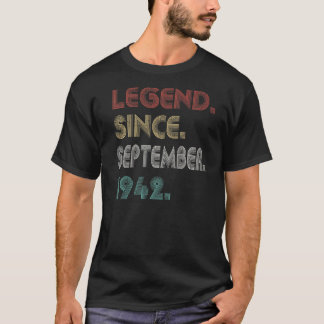 T-shirt 80 Ans Légende Vintage Depuis Septembre 1942 8