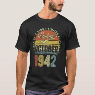 T-shirt 80 Ans Vintage Octobre 1942 80e Anniversaire Moi