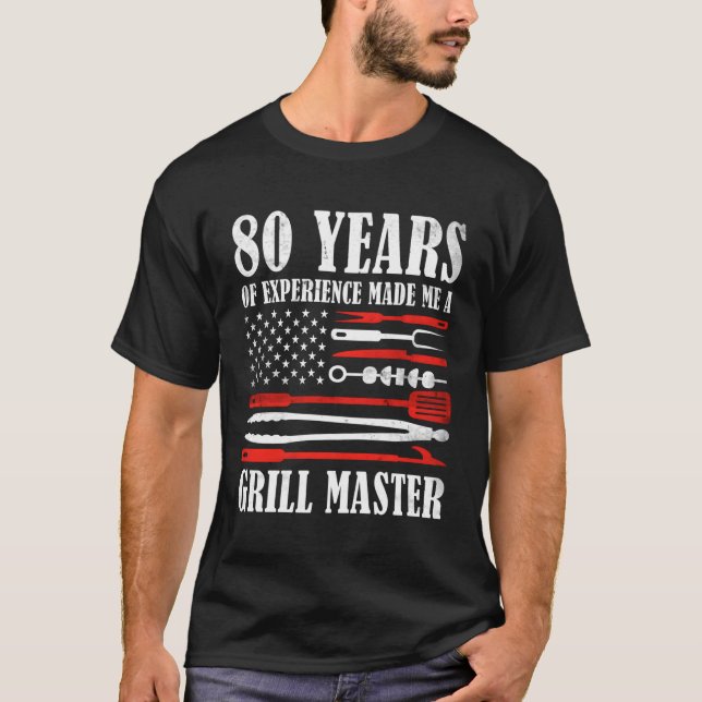 T-shirt 80 Bbq Us Drapeau Grill Masters 80E (Devant)