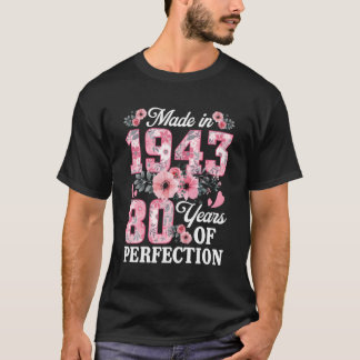 T-shirt 80 Fabriqué En 1943 Floral 80E