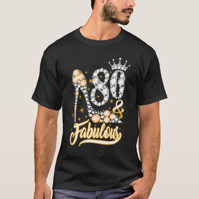 T-shirt 80 & Fabuleux 80 Ans 80e Anniversaire Diamant C (Devant)