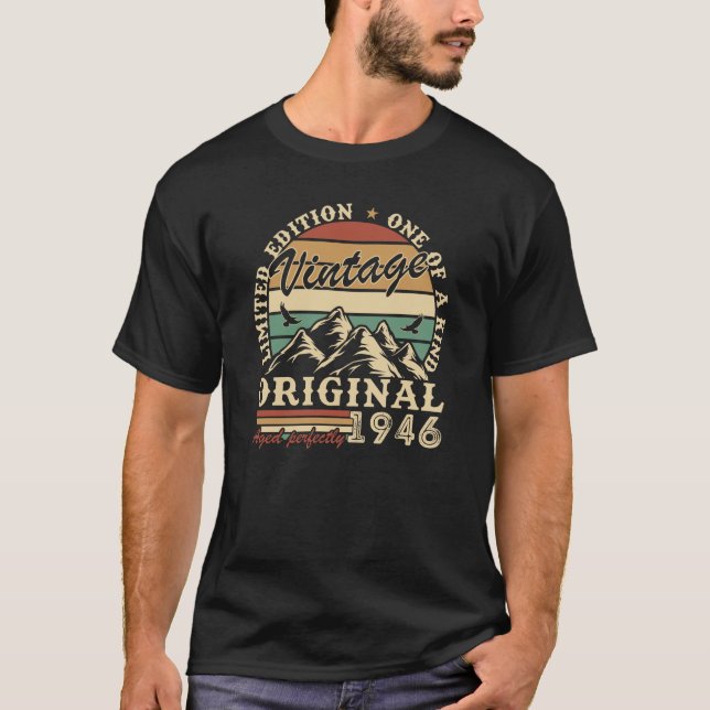 T-shirt 80 Years 1946 Birthday Gift Men  (Devant)