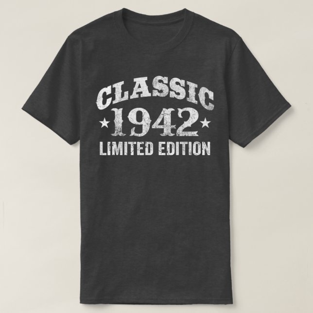 T-shirt 80 Years Old Classic Car 1942 Limited Edition 80th (Design devant)