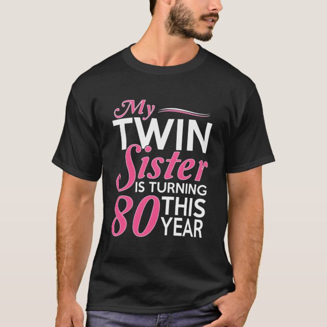 T-shirt 80E Année De Naissance Des Soeurs Twin (Devant)