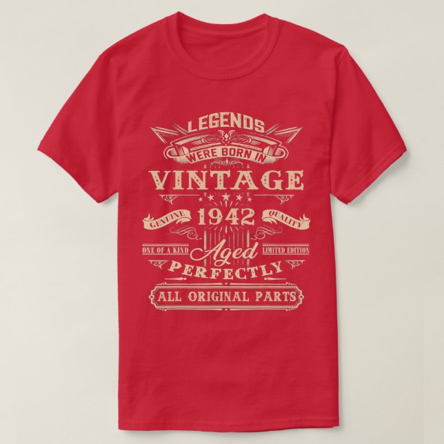 T-shirt 80e Anniversaire Cadeau Pour Légendes Né 1942 80 A (Design devant)