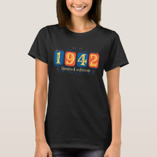 T-shirt 80e anniversaire Dames Mens 80 ans 1942 36