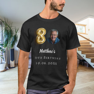 T-shirt 80e anniversaire en or noir photo