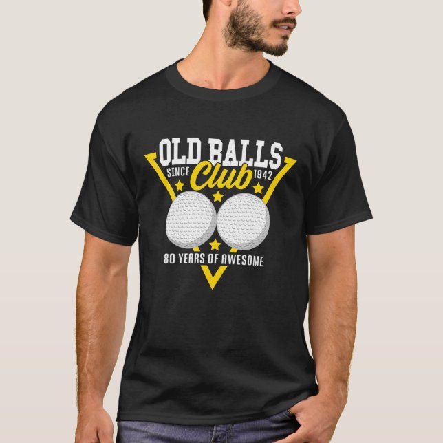 T-shirt 80E Anniversaire I Old Balls Club I Golfing Balls  (Devant)