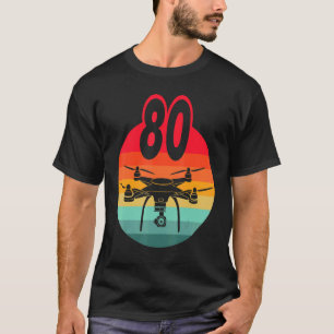 T-shirt 80e Anniversaire I Rétro Télécommande Drones Avec