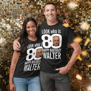 T-shirt 80e anniversaire mono look 80 photo personnalisée 