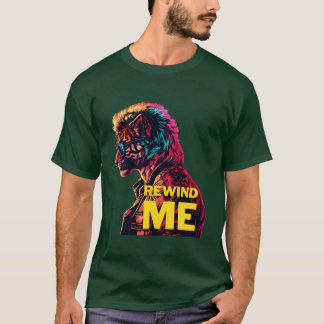 T Shirt 80er Retro-Tigersonne Rewind mir Familie