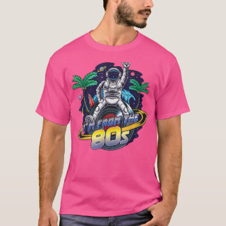 T-shirt 80s Astronaut Space Planets Retro Vintage Palm Tre