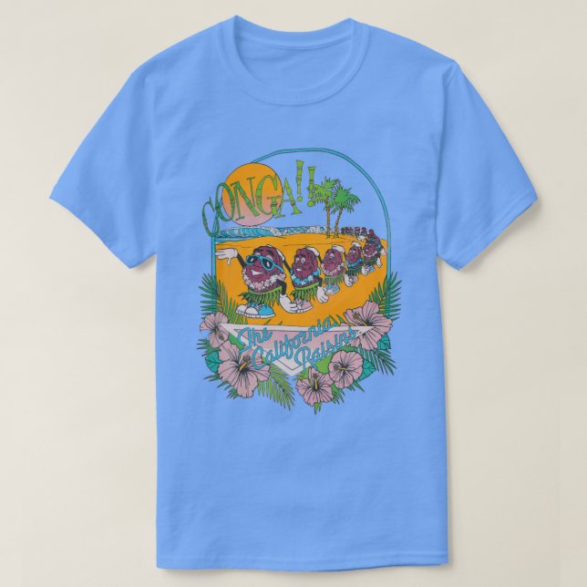 T-shirt 80s California Raisins Conga Vacation  (Design devant)