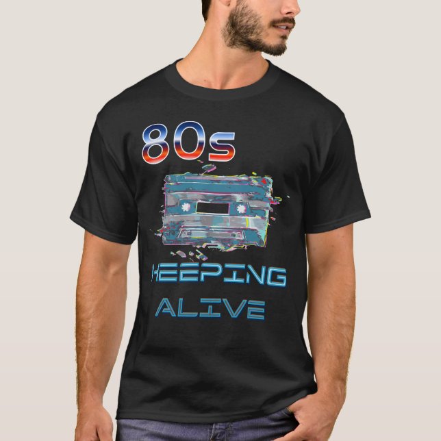 T-shirt 80's cassette keeping alive (Devant)