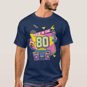 T-shirt 80s Music Party Radio Roller patinage Né dans les 