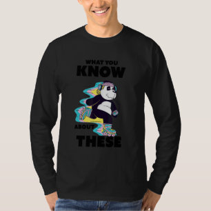 T-shirt 80s Roller Skates Citation Panda Doing Patinage