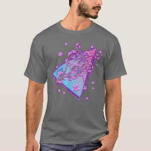 T-shirt 80s Sakura Japon Fleur Vaporwave Synthwave Cerise