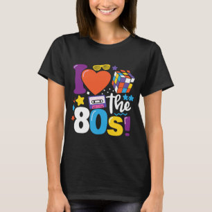 T-shirt 80s vintages pour les femmes J'aime les 80s Vêteme
