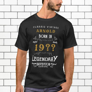 T-shirt 80th Birthday Ajouter le nom Année Légendaire Blac