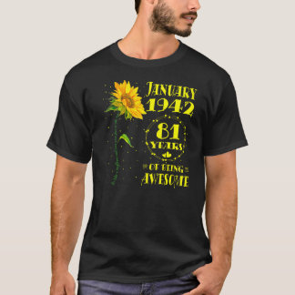 T-shirt 81e Anniversaire 81 Anniversaire de tournesol Né J