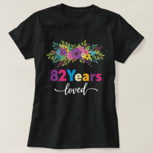 T-shirt 82 ans aimés - Graphique d'anniversaire joyeux