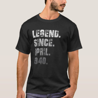 T-shirt 82E Anniversaire Cadeaux 82 Ans Légende Depuis Apr