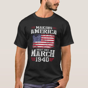 T-shirt 82E Cadeau Anniversaire Rendant L'Amérique Grand D