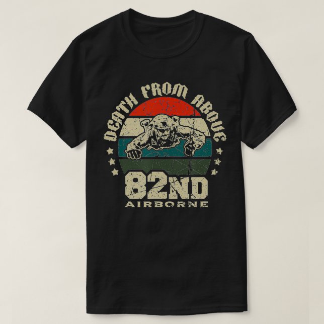 T-shirt 82e parachutiste aéroporté Décès d'un vétéran supé (Design devant)