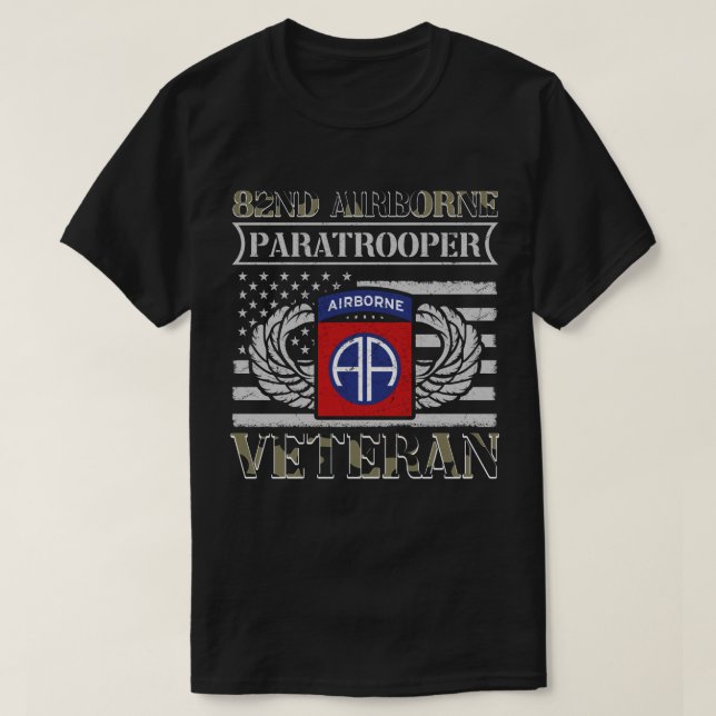 T-shirt 82e parachutiste aéroporté Vétérinaire Hommes femm (Design devant)