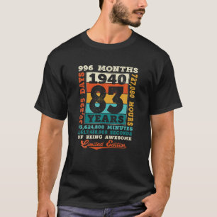 T-shirt 83 Ans 996 Mois D'Être Awesome Né 1940 83R