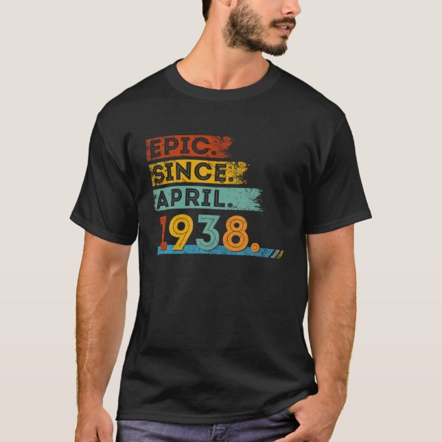 T-shirt 84E Anniversaire De 84 Ans Epic Depuis Avril 193 (Devant)