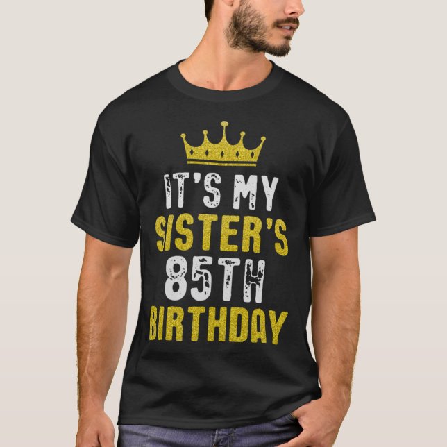 T-shirt 85e Anniversaire De La Couronne Jaune Pour Soeur D (Devant)