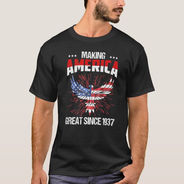 T-shirt 85th Birthday Making America Great Since 1937 (Devant)