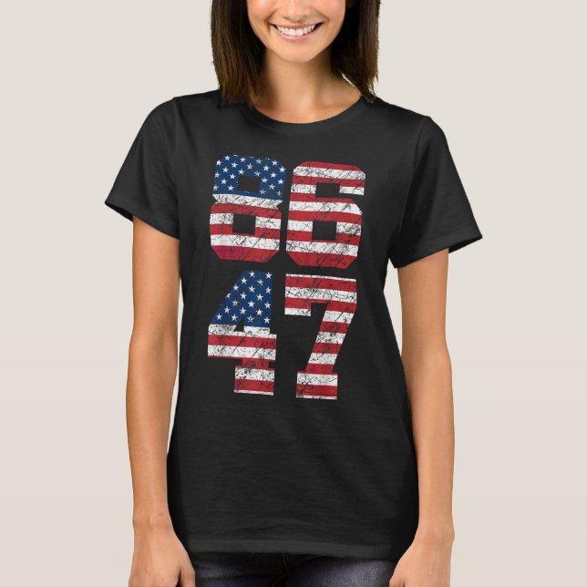T-shirt 8647 Anti Trump 86 47 Retro Anti-Trump Drapeau Amé (Devant)