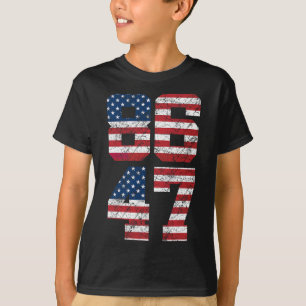 T-shirt 8647 Anti Trump 86 47 Rétro Drapeau américain Anti