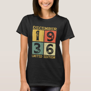 T-shirt 86e anniversaire Décorations Décembre 1936 86 ans 