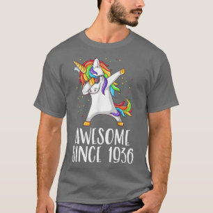 T-shirt 86e anniversaire, licorne dab, Awesome depuis 1936